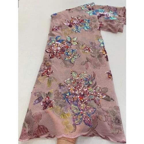 Fashion african net lace french sequins fabric embroidery with sequins SYJ-2888812 nigerian tulle laces