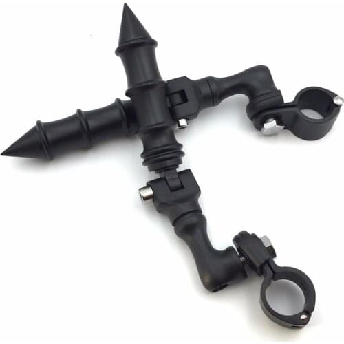 Aftermarket Motorcycle Short Angled Adjustable Foot Peg Mounting for Honda GoldWing VTX1300 Shadow Valkyrie Triumph BLACK