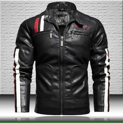 Men Motorcycle Leather Jackets 2021 Trendy New Biker Leather Jacket Mens Bomber Jacket with Embroidery Epaulet Faux Leather Coat