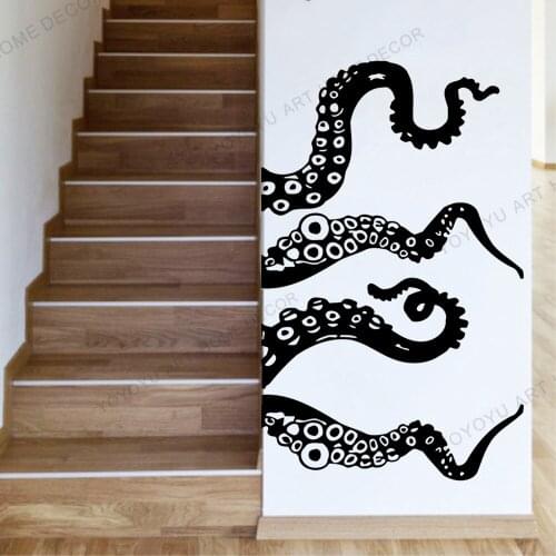 Octopus Tentacles Wall Decals Vinyl Art Design Murals For Bedroom Bathroom Office Art Decorations House Decor Removable Q147