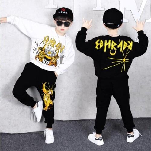 2020 New Boys Clothes Set Sweatshirt Pants 2 Piece Outfit Spring Kids Sport Suit Hooded Children Clothing 9 10 11 12 14 16 Year