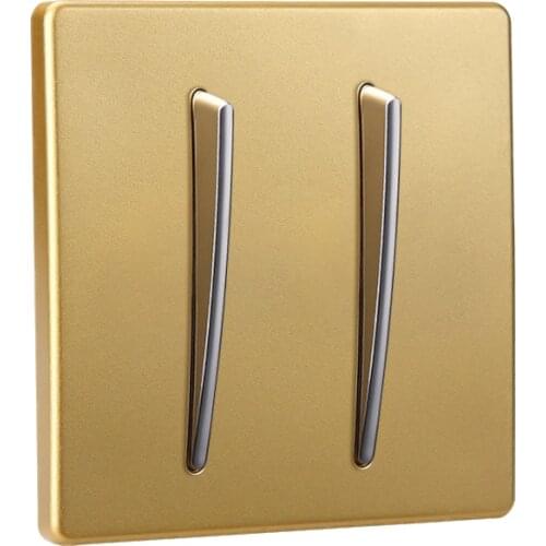 Home Improvement Wall Lamp Switch Socket Panel Personality Fashion Golden 2 Way Single Dual Control 86 Type Push Button Switch