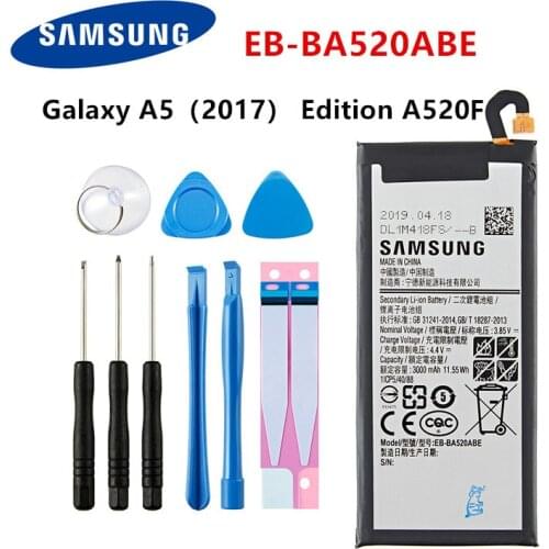 SAMSUNG Orginal EB-BA520ABE 3000mAh Battery For Samsung Galaxy A5 2017 Edition A520 SM-A520F A520K A520L A520S A520W/DS +Tools