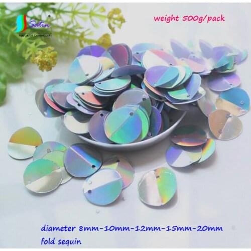 Diameter 20mm Translucent Feelings Round Crease Sequins,Wedding Dress Shoe Decoration Loose Fold Three-dimensional Sequins