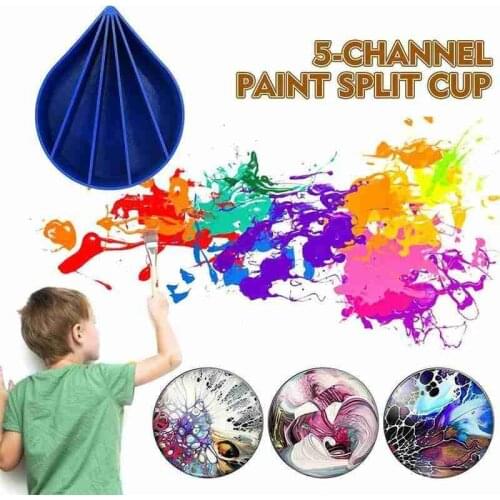 Pigment Pouring Split Cup Acrylic Pour Cup 5-channels Diy Mix Color Pour Supplies Art Class Tools Kids Gifts Pouring Split Cup