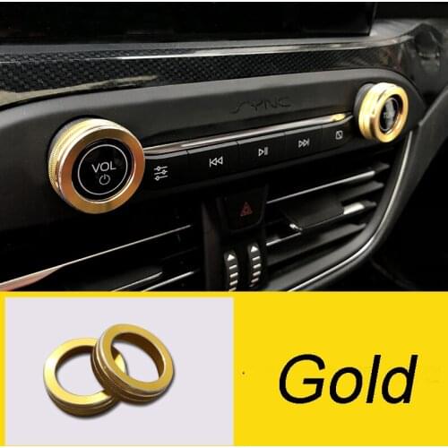 Alum Alloy Car Styling Sound Control Knob Switch Button for Ford Focus 2019 2020 Center Volume Decoration Ring Trim Cover