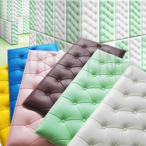 Self-adhesive 3d Three-dimensional Anti-collision Wall Mat Wall Sticker Thicken Tatami Childrens Bedroom Bed Upholstery Mat