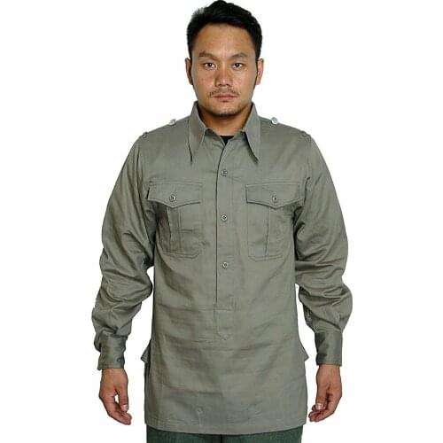 WWII GERMAN ARMY WH WEHRMACHT HEER GREY COTTON SHIRT WW2 Military Uniform War Reenactments
