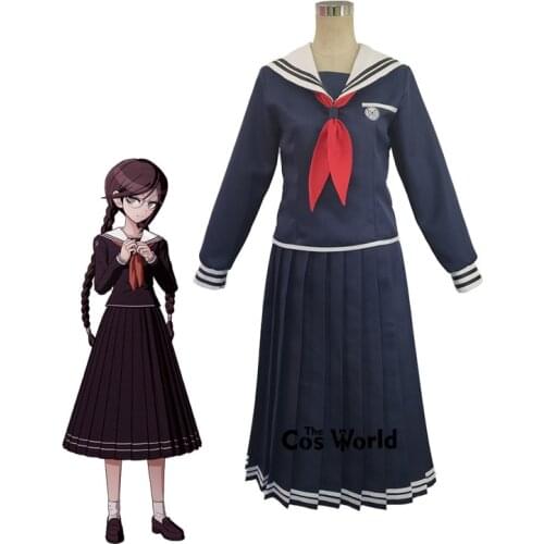 Danganronpa Fukawa Touko School Uniform Sailor Suit Tops Dress Outfit Games Cosplay Costumes