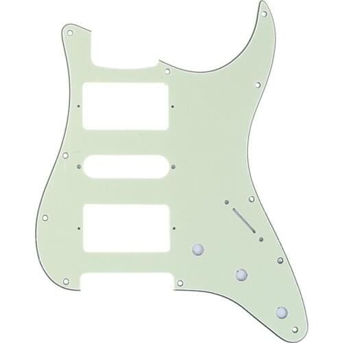 Musiclily Pro 11 Hole HSH Guitar Strat Pickguard for Fender American/Mexican Standard Stratocaster Style, 3Ply Mint Green