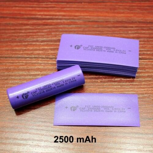 100pcs/lot 18650 Lithium Battery Package Pvc Heat Shrinkable Film Skin 2500mah Capacity Standard Aircraft Special