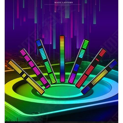 Battery App Control RGB pickup atmosphere light voice-activated music rhythm Lamp car USB sensor LED atmosphere light