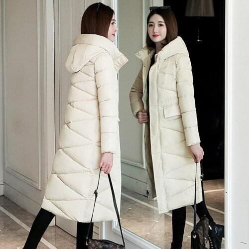 Plus Size 3XL Women Parkas Winter Hooded Warm Coat Slim Cotton Padded Basic Jacket Female Casual Long Outwear Feminina 2020 New