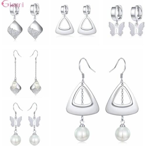 Big Promotion Genuine 925 Sterling Silver Earrings For Women Various Types For Choice High Quality Korean Earrings Drop Shipping