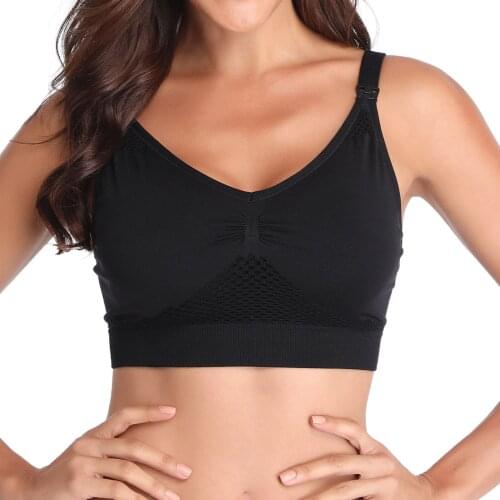 TELOTUNY Womens Nursing Bra Front Buckle Suckle Breast Feeding Bra Large Size Seamless Breathable Sports Underwear for Pregnant