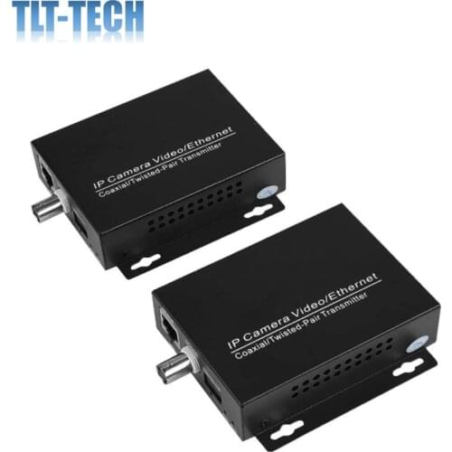 1Pair IP Extender Over Coax IP HD Network Coaxial Transmission Extender EOC Converter for CCTV