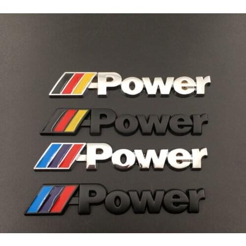 1PCS M power Motorsport Metal Logo Car Sticker Rear Trunk Emblem Grill Badge for BMW E46 E30 E34 E36 E39 E53 E60 E90 Car styling