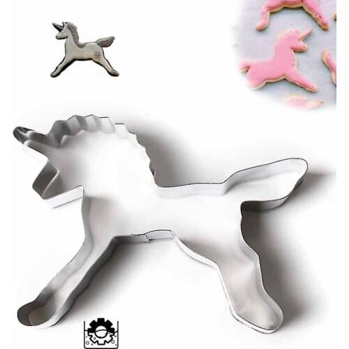 1Pcs Unicorn Head Cookie Cutter Stainless Steel Fondant Cutter Baking Cookie Mold Biscuit Mould Baking Tools Kitchen Accessories