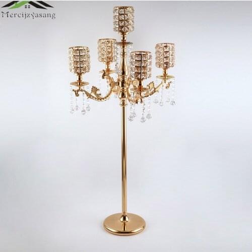 10pcs Metal Candle Holders Candlestick Candelabra Table Centerpiece Flower Candelabrum Stand Pillar Candlestick For Wedding G057