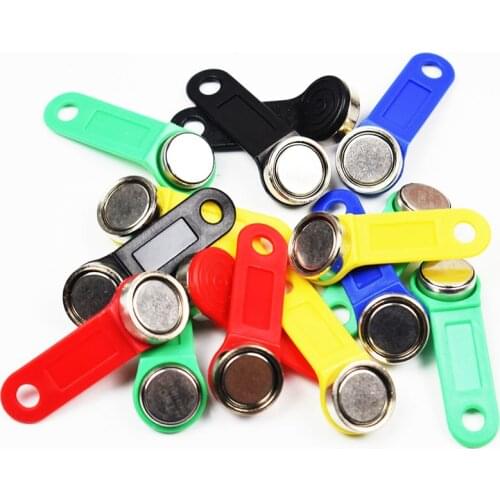 100pcs/Lot TM1990A-F5 Keys DS1990A-F5 Ibutton with Iron Ring TM Key Card Dallas TM1990A Magnetic Keys