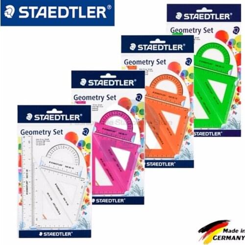 2 Pcs/Lot STAEDTLER 569 premium plastic math sets including Straight Ruler Triangular Ruler And Protractor Transparent Drafting