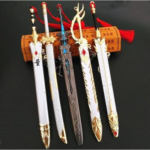 22cm Doula Continent Anime Figure Weapon Figurine TangSan Zinc Alloy Sword Model Toys Demon Slayer Keychain Collection for Gift
