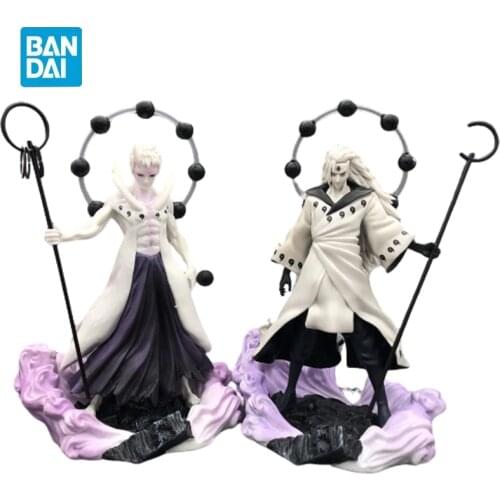 27cm Bandai Anime Naruto Action Japanese Uchiha Madara Kenneth Jinchuriki Form Ver. Pvc Figure Toy Collection Model Statue Doll