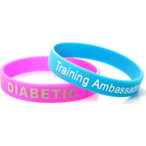 300pcs diabetic training ambassador wristband silicone bracelets free shipping by FEDEX
