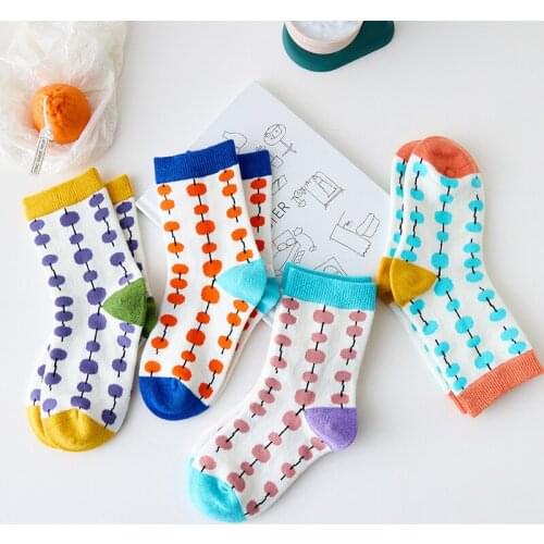 4 Pairs/Pack Children Cotton Socks Autumn Street Sports Personality Children Cartoon Kids Boys Girls Socks 3-12 Years