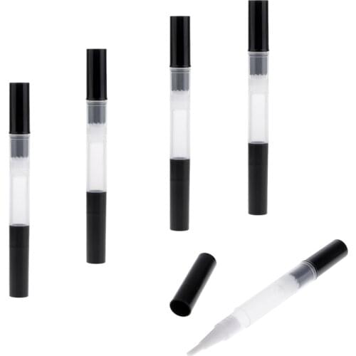 5Pcs Cuticle Oil Bottles with Brush Tube Empty Twist Pen 3ml