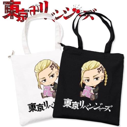 Anime Hand Bag Tokyo Revengers Cosplay Child Ken Ryuguji White Black Canvas Bags Men Women Casual Spring Autumn Bag Gift