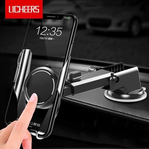 Licheers Car Phone Holder For iPhone X XS MAX 8 7 Plus XIAOMI Windshield Car Mount Phone Stand Car Holder For Samsung S9 S8