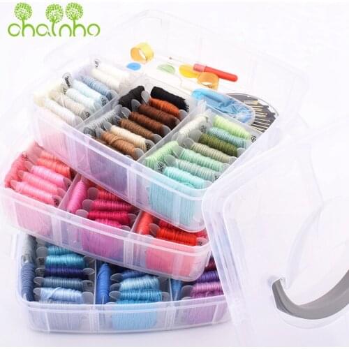 Chainho,Polyester Cotton Cross Stitch Or Embroidery Thread,On Plastic Board,150 Colors Available,8 Meters/Color,6 Strand,X009