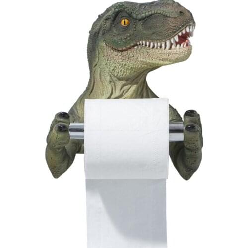 Dinosaur free punching tissue holder toilet roll paper hanger resin crafts creative household items