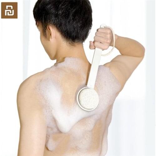 Youpin Double-sided bath brush Skin-friendly Soft bristles pumice Exfoliation Wooden Body Massage Shower Brush Woman Man