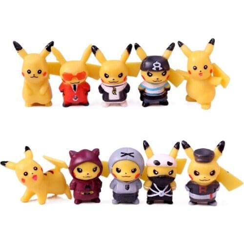 10pcs Pokemon Pikachu Figures Toys Model Doll Anime Action Figures Desktop Decor Car Decoration Animation Ornament Kid Gift