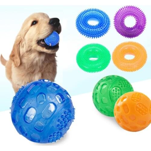 Pet Toys Bite Resistant Sound Toy Ball Chew Teeth Clean Large Dog Playing Balls Pet Teeth Chew Toy Dog Training Pet Supplies