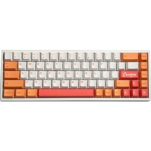 KeyCaps for Mechanical Keyboard,Creamy Theme(GMK replica),141 Keys Set,PBT,Dye Sublimation,CHERRY Profile(Caps Only)