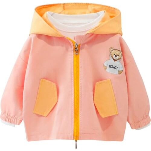 Boys Girls Jackets Spring Autumn Children Coat 2021 New Cartoon Bear Cute Baby Cartoon Hooded Jackets Kids Clothes Outerwear