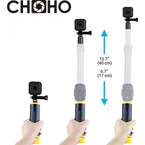 Self Monopod Selfie Stick Handheld Extendable Pole Floaty White for Go Pro HERO 9 8 7 6 5 4 Session Xiaoyi 4K SJCAM Accessories