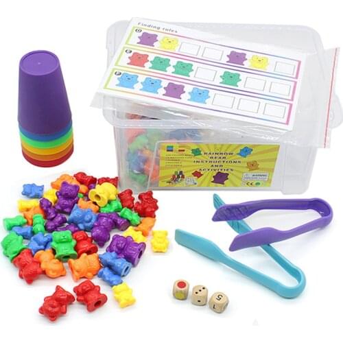 Children Montessori Toy Set Counting Bear Math Learning Color Weighjt Congnition Educational Toys Gifts Matching Game