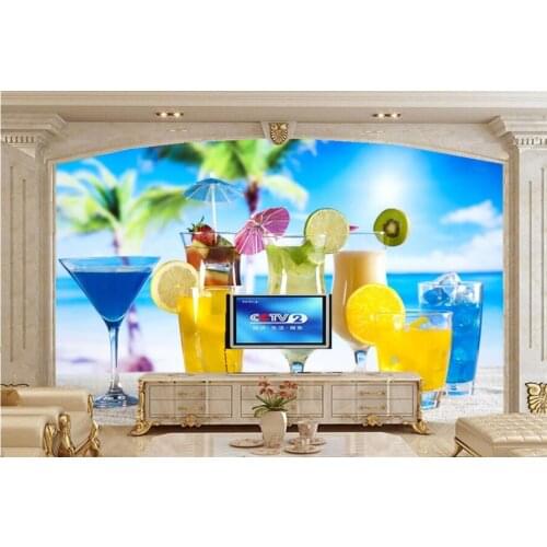 3d mural,Drinks Lemons Stemware Highball glass Food wallpapers papel de parede,restaurant bar kitchen living room 3d wallpaper