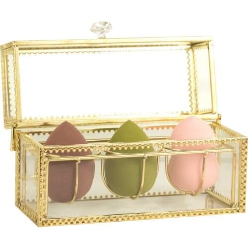Nordic Makeup Sponge Holder Cosmetic Puff Storage box Lipstick Holder Dust-proof Desktop Organizer Box