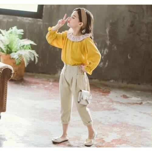 New 2020 Fashion Children Clothing Sets For 3-12Years Baby Girls Spring Autumn Tops&Pants 2Pcs/set Casual Kid Clothes 3 Colors