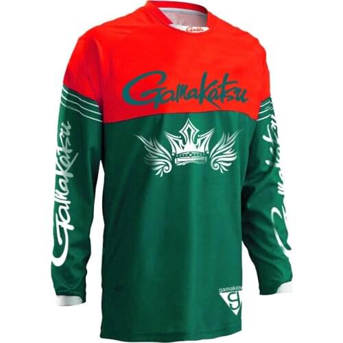 2019 New Gamakatsu Outdoor Long Sleeve Fishing Shirt Quick-drying Travel Running Jacket Mens Clothing Sun Fishing Clothes Pesca