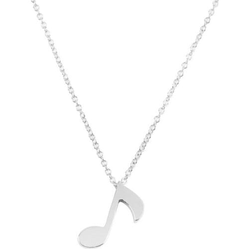 New Tiny Stainless Steel Necklace for Couple Lover Gold and Silver Color Delicate Music Note Pendant Necklace Engagement Jewelry
