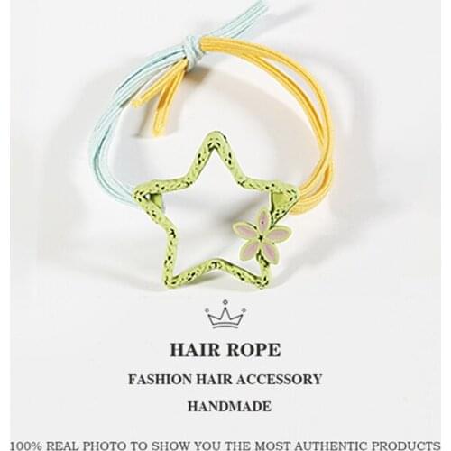 New Korean Fresh Two-tone Openwork Pattern Hair Ring Hair Bands for Women Scrunchies Elastic Rubber Rope Girls Hair Accessories
