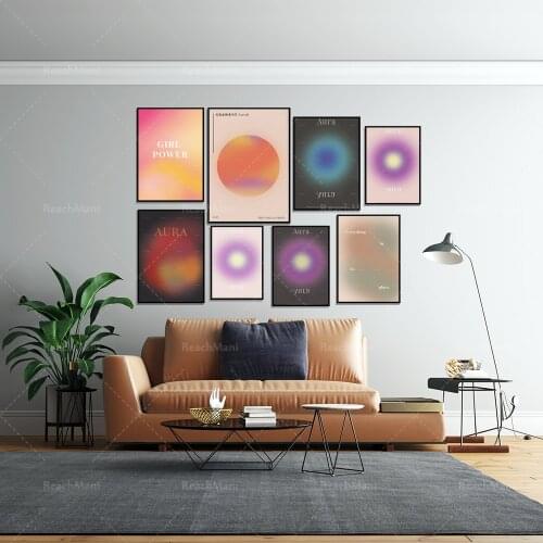 Reiki poster printing, inspirational prints, halo spirit poster modern home decoration printing art, gradient typesetting wall a