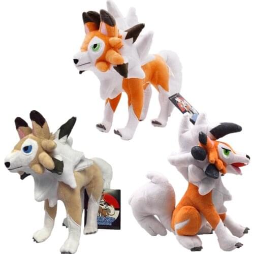 Lycanroc Plush Stuffed Animal Toy Daylight Dusk Night Forms Standing Sitting Position Plush Doll for Children Gift
