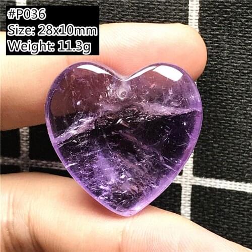 Real Natural Heart Purple Amethyst Crystal Pendant Jewelry For Women Lady Men Quartz Clear Healing Stone Beads Gemstone AAAAA